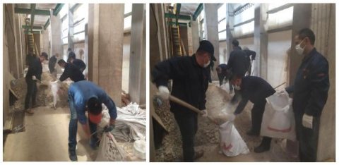 盛世公司黨支部組織黨員及積極分子義務(wù)勞動，助力窯頭煙道清灰工作